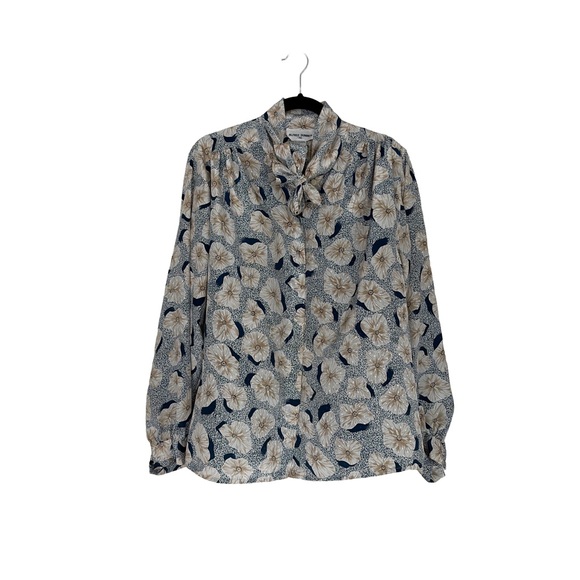 Alfred Dunner Tops - Vintage floral blouse with neck tie
